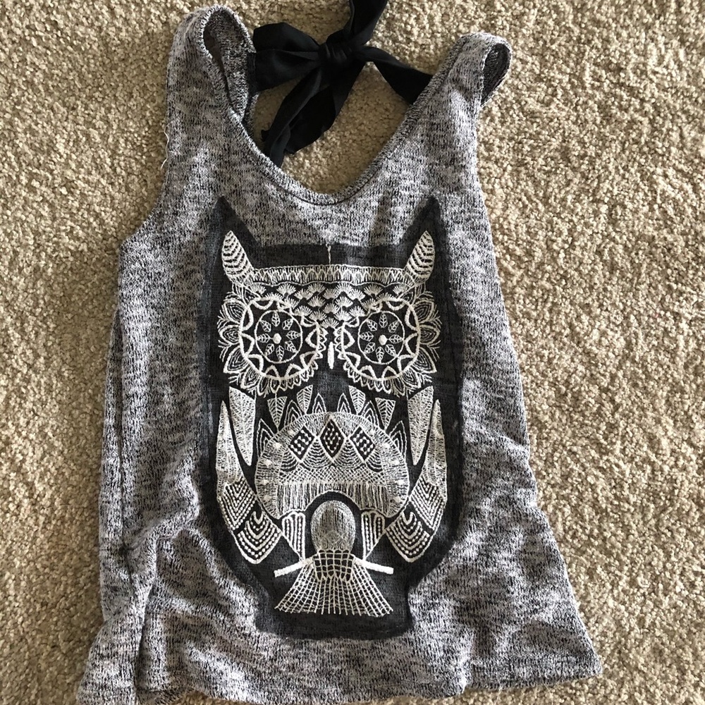 💐Lace Owl Knit Open-back Tank Top - Picture 4 of 5
